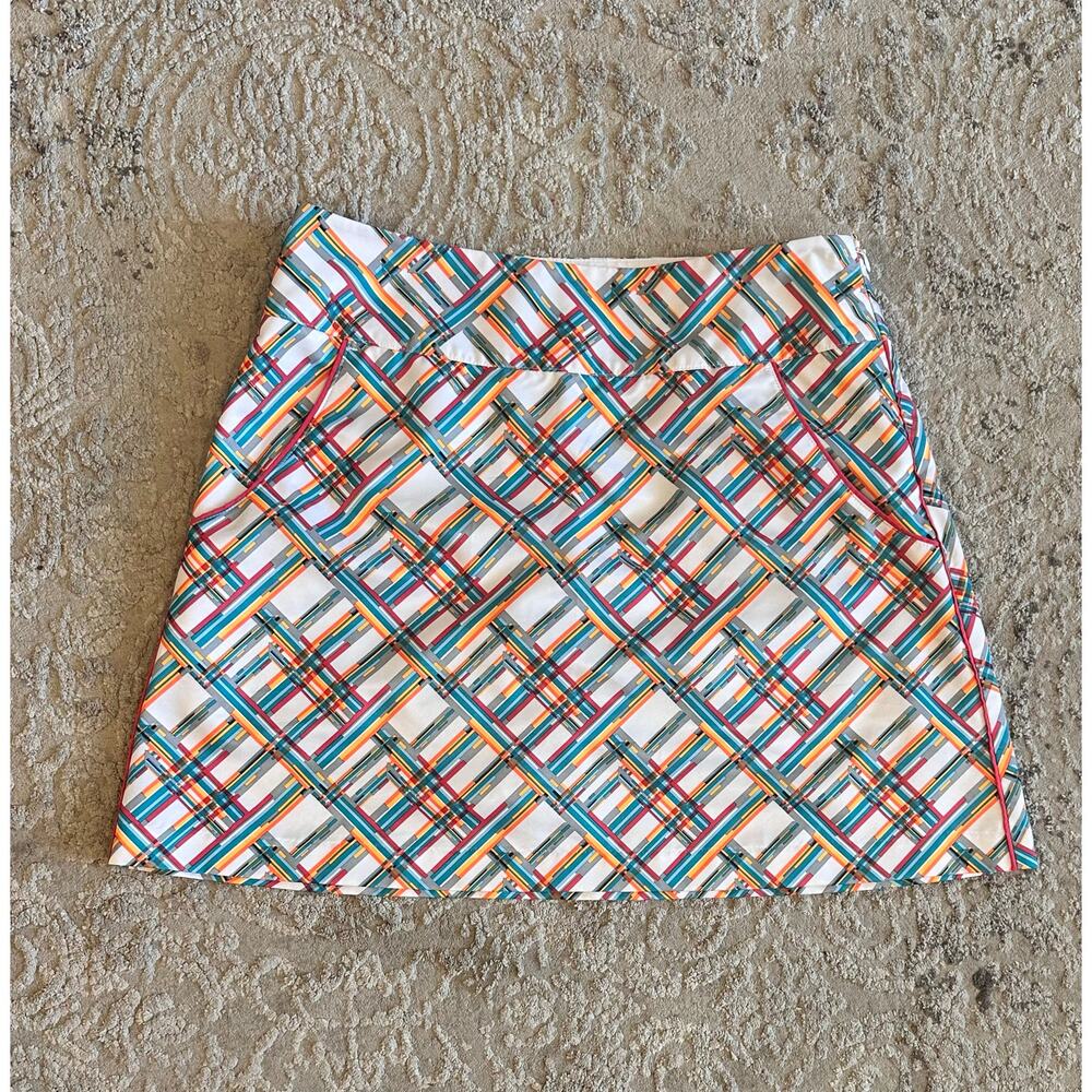 Adidas Golf Skort Performance Fabric Sz. 4 Turquoise Orange Pink